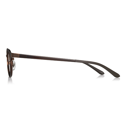 OWNDAYS | ESSENTIAL Matte Brown Full Rim Oval left side