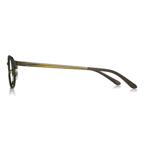 OWNDAYS | ESSENTIAL Matte Khaki Full Rim Oval left side