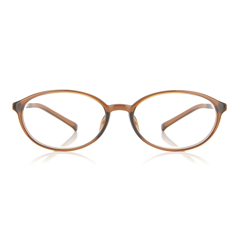OWNDAYS | ESSENTIAL Light Brown Full Rim Oval left side