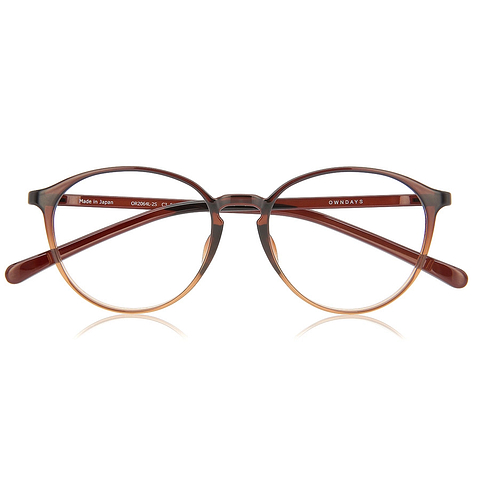 OWNDAYS | ESSENTIAL Light Brown Full Rim Boston right side