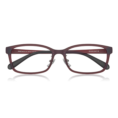 OWNDAYS | ESSENTIAL Matte Red Full Rim Rectangle right side