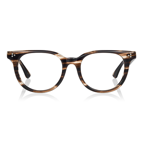 Senichisaku Light Brown Full Rim Boston left side