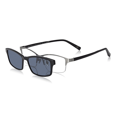 OWNDAYS | SUN Mid Gunmetal Full Rim Rectangle left side