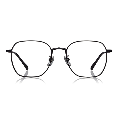 OWNDAYS | SUN Matte Black Full Rim Polygon left side