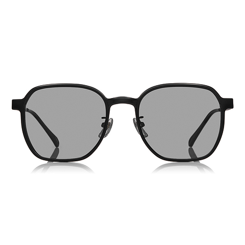 OWNDAYS | SUN Matte Black Full Rim Polygon left side