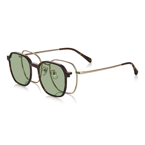 OWNDAYS | SUN Gold Full Rim Polygon left side