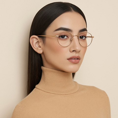 OWNDAYS Online Rose Gold Full Rim Round right side