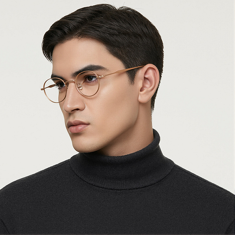 OWNDAYS Online Rose Gold Full Rim Round right side