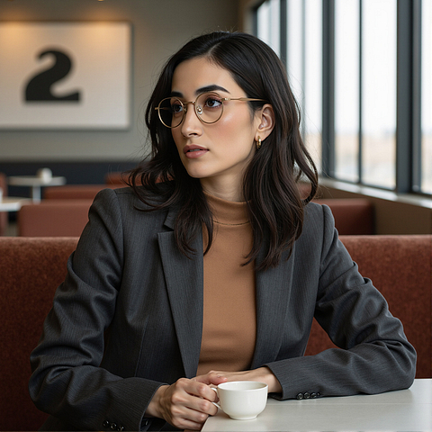 OWNDAYS Online Rose Gold Full Rim Round right side