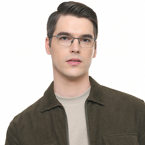 OWNDAYS Online Silver Full Rim Rectangle left side OWNDAYS Online Silver Full Rim Rectangle left side