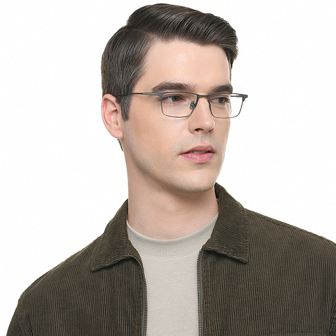 OWNDAYS Online Silver Full Rim Rectangle right side OWNDAYS Online Silver Full Rim Rectangle right side