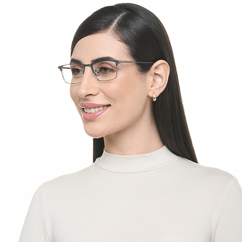 OWNDAYS Online Silver Full Rim Rectangle right side OWNDAYS Online Silver Full Rim Rectangle right side