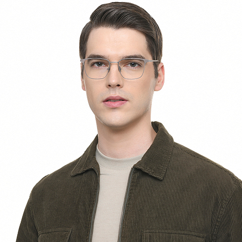 OWNDAYS Online Silver Full Rim Square left side