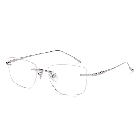 OWNDAYS Silver Rimless Rectangle right side