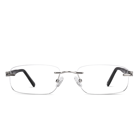 Buy Silver Transparent Black Rimless Rectangle OWNDAYS Stainless