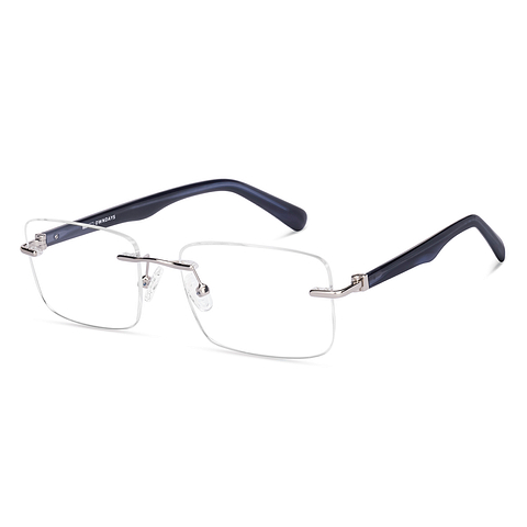Buy Silver Transparent Blue Rimless Rectangle OWNDAYS Stainless