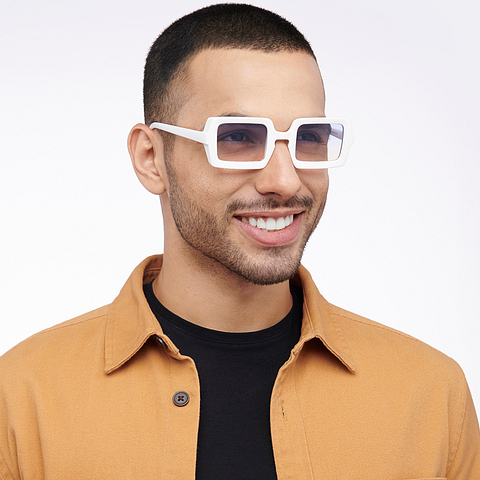 OJOS White Full Rim Square left side
