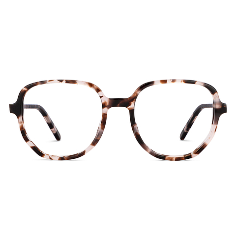 OJOS White Full Rim Geometric left side