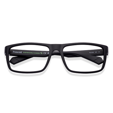 Polaroid Black Full Rim Square left side