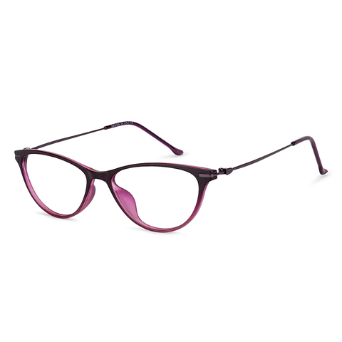 Lenskart Air Online Purple Transparent Full Rim Cat Eye left side