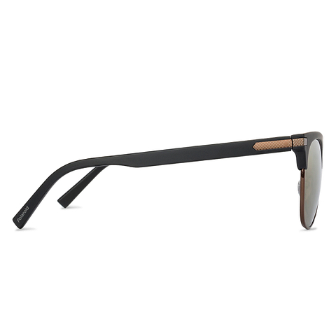 Polaroid Golden Brown Full Rim Clubmaster left side