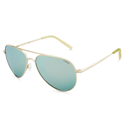 Polaroid Gold Full Rim Aviator left side