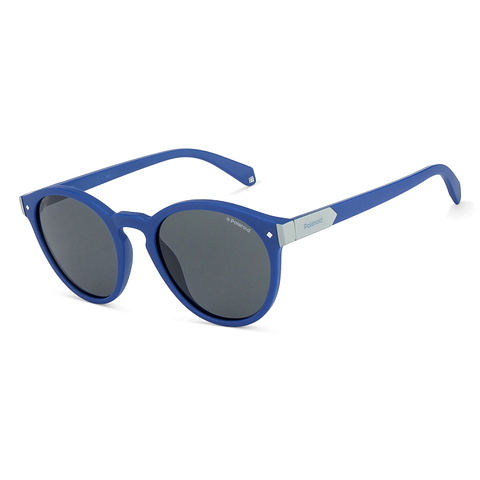 Polaroid Sky Blue Full Rim Round right side