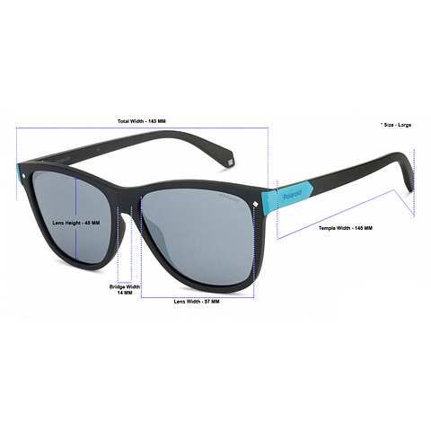 Polaroid Black Full Rim Square right side