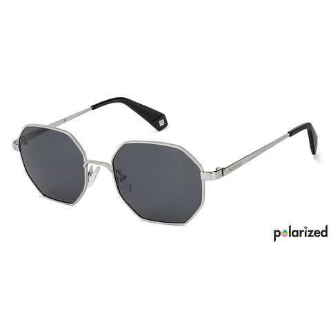 Polaroid Mid Gunmetal Full Rim Geometric left side Polaroid Mid Gunmetal Full Rim Geometric left side
