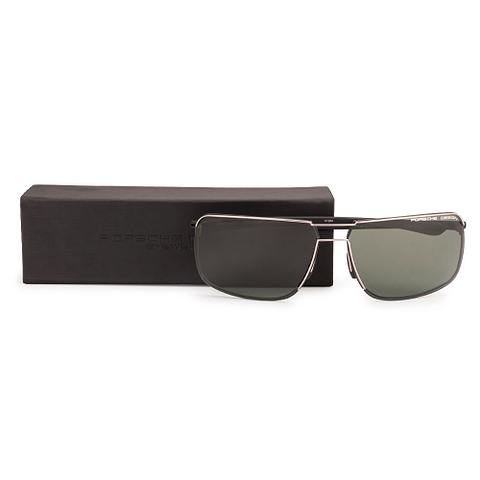 BRANDED Mid Gunmetal Full Rim Rectangle left side