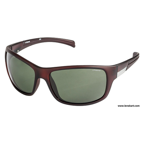 Polaroid Light Brown Full Rim Oval left side