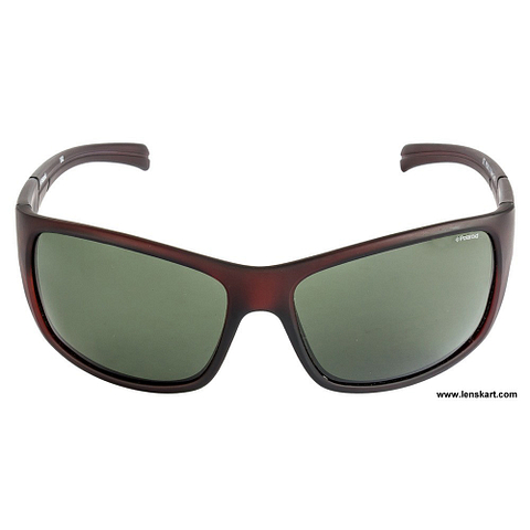 Polaroid Light Brown Full Rim Oval left side
