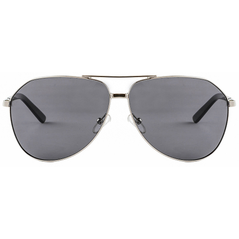BRANDED Silver Full Rim Aviator left side