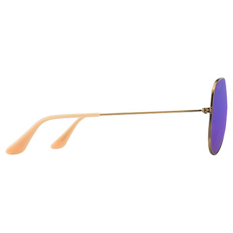 BRANDED Light Brown Full Rim Aviator left side