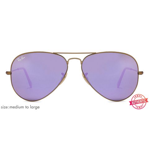 BRANDED Light Brown Full Rim Aviator left side