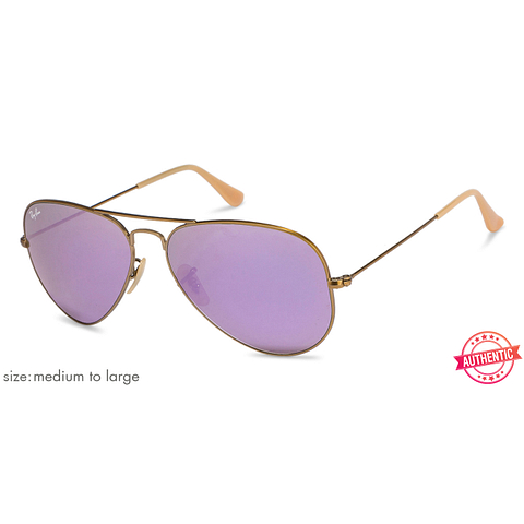 BRANDED Light Brown Full Rim Aviator left side