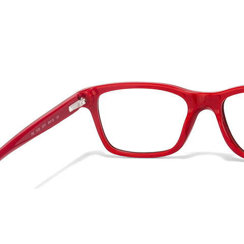 Ray-Ban Red Full Rim Rectangle left side Ray-Ban Red Full Rim Rectangle left side