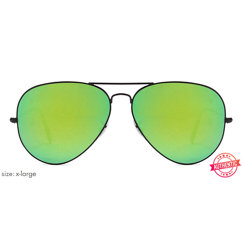 BRANDED Black Full Rim Aviator left side