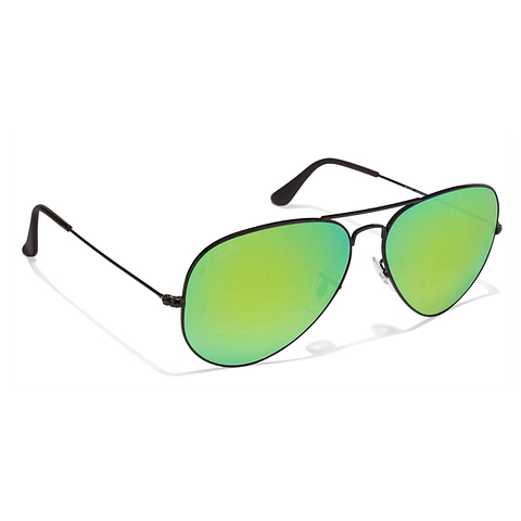 BRANDED Black Full Rim Aviator left side