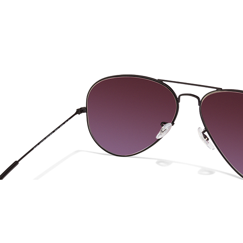 BRANDED Black Full Rim Aviator left side