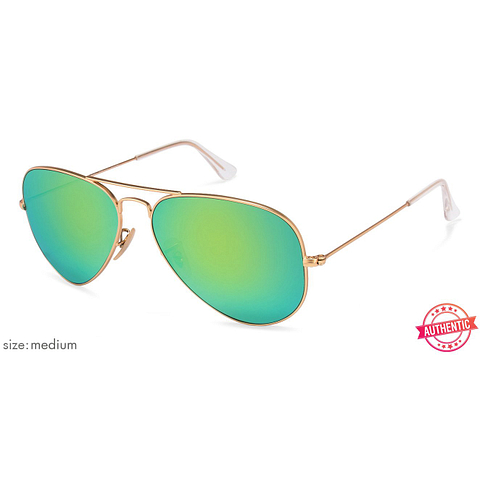 Ray-Ban RB3025 Medium (Size-58) Matte Golden Yellow Green Mirror Unisex  112-19 Sunglasses