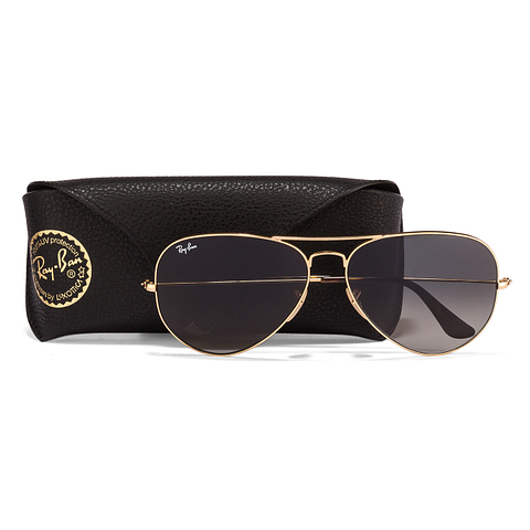 Ray-Ban Gold Full Rim Aviator left side