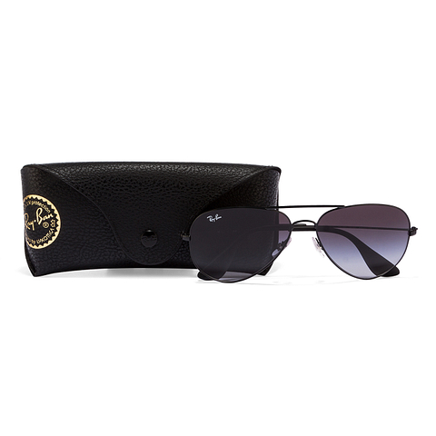 BRANDED Black Full Rim Aviator left side
