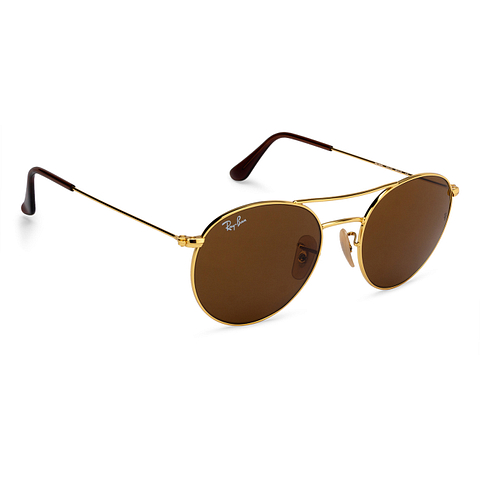 Ray-Ban Gold Full Rim Round left side