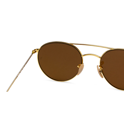 Ray-Ban Gold Full Rim Round left side