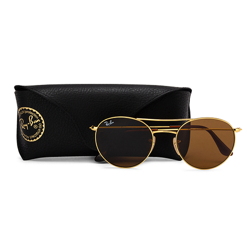 Ray-Ban Gold Full Rim Round left side