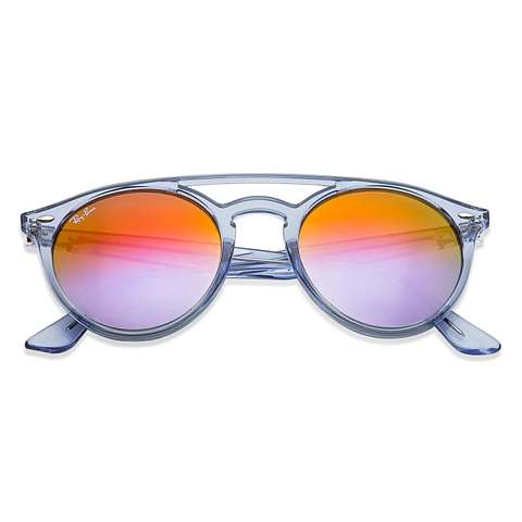 BRANDED Blue Transparent Full Rim Round right side