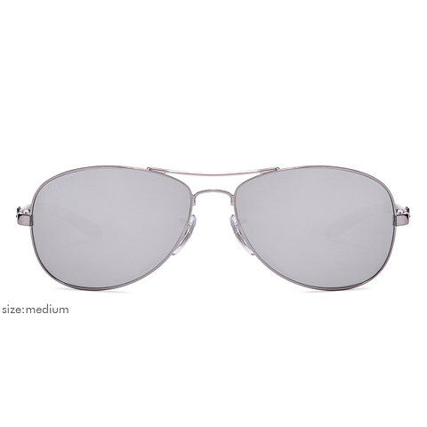 BRANDED Silver Full Rim Aviator left side