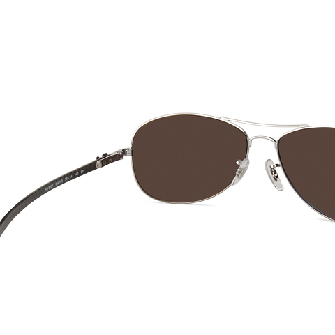 BRANDED Silver Full Rim Aviator left side