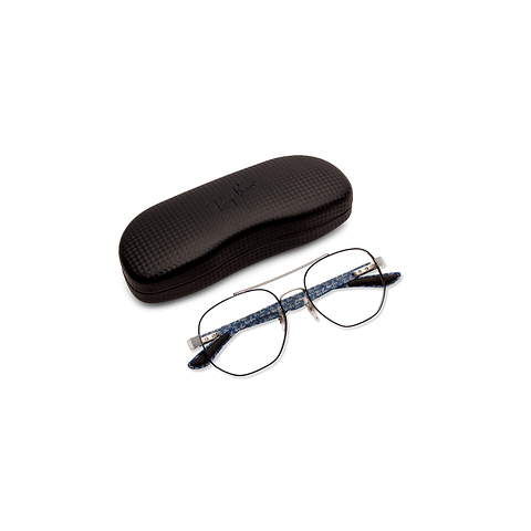 BRANDED Silver Full Rim Geometric left side BRANDED Silver Full Rim Geometric left side